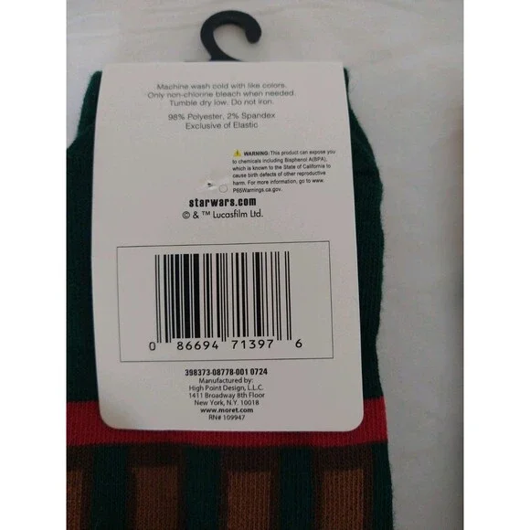 2 PAIRS Star Wars Adult Socks Shoe size 6.5-12 Sock size 10-13 Boba Fett C-3PO - Picture 3 of 4